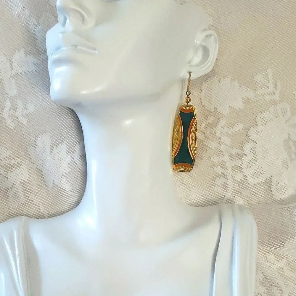 Edgar Berebi Enamel Vintage Earrings